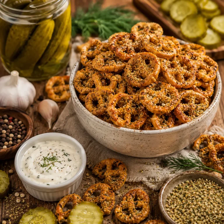 Baked Dill Pickle Pretzels