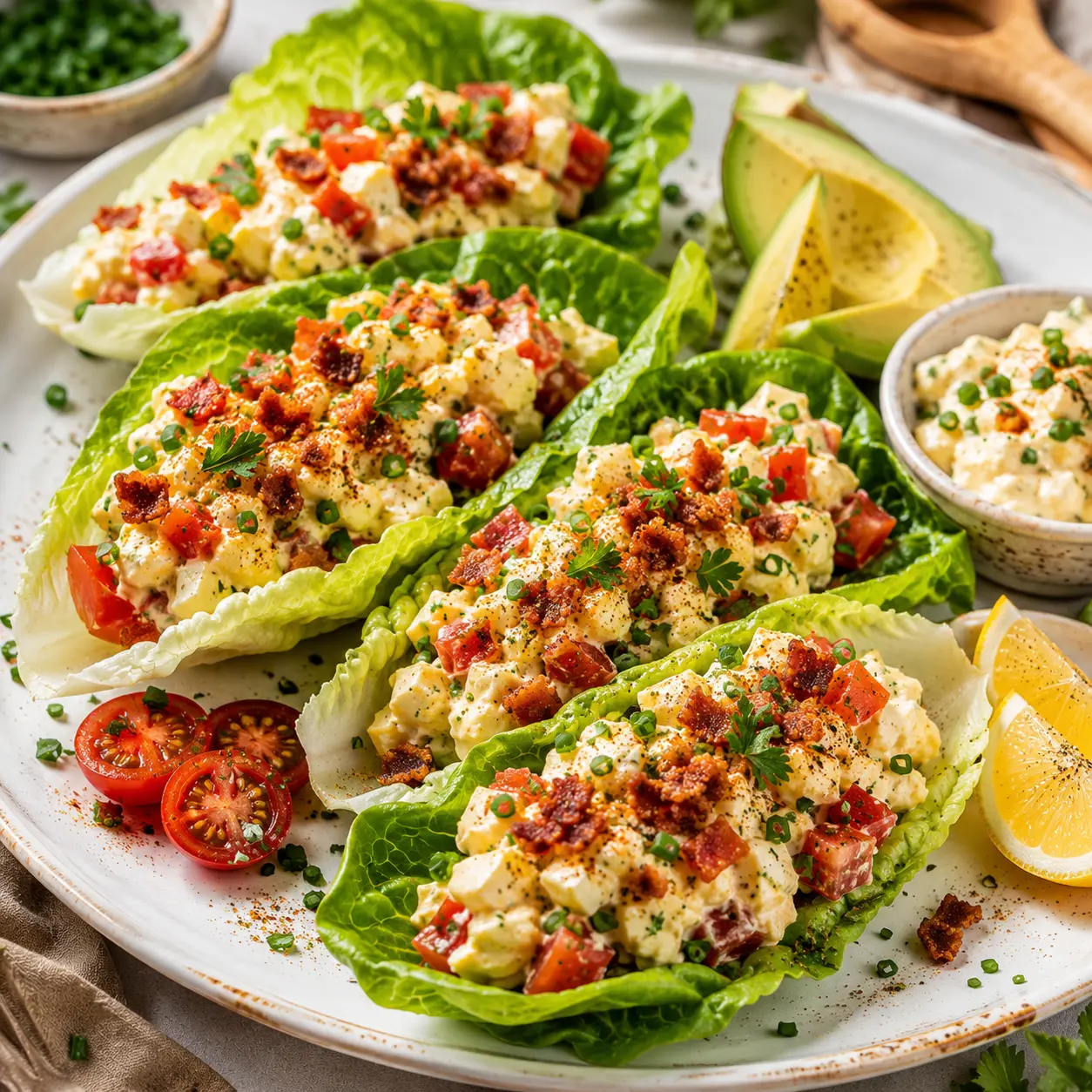 BLT Egg Salad Lettuce Wraps