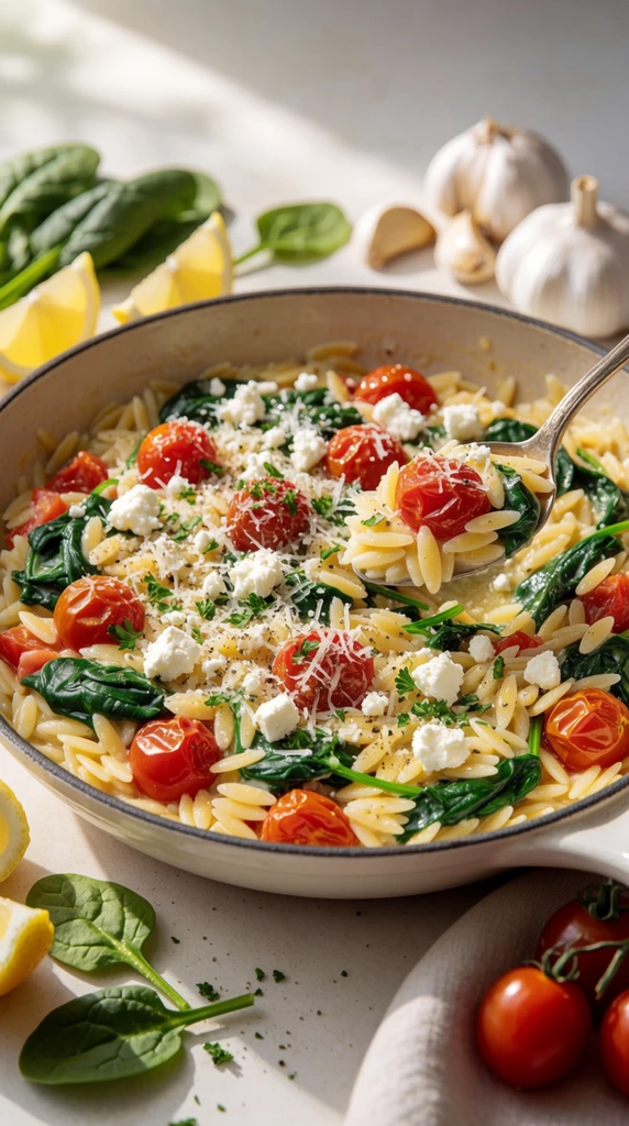 Spinach and Tomato Orzo